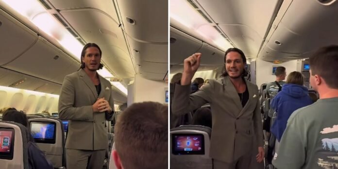 Evangelista realiza pregação em voo comercial Evangelista prega em corredor de avião para passageiros