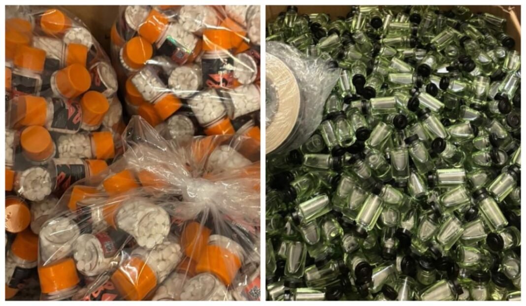 Apreensão de produtos em fábrica clandestina de canetas emagrecedoras pela polícia em São Paulo