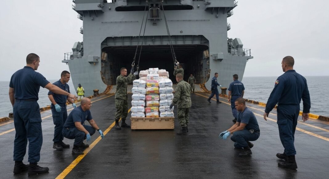 Navio dos EUA descarrega suprimentos humanitários na costa da Venezuela após terremotos