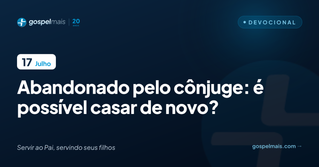 Pastor refletindo sobre o abandono conjugal e a possibilidade de novo casamento.