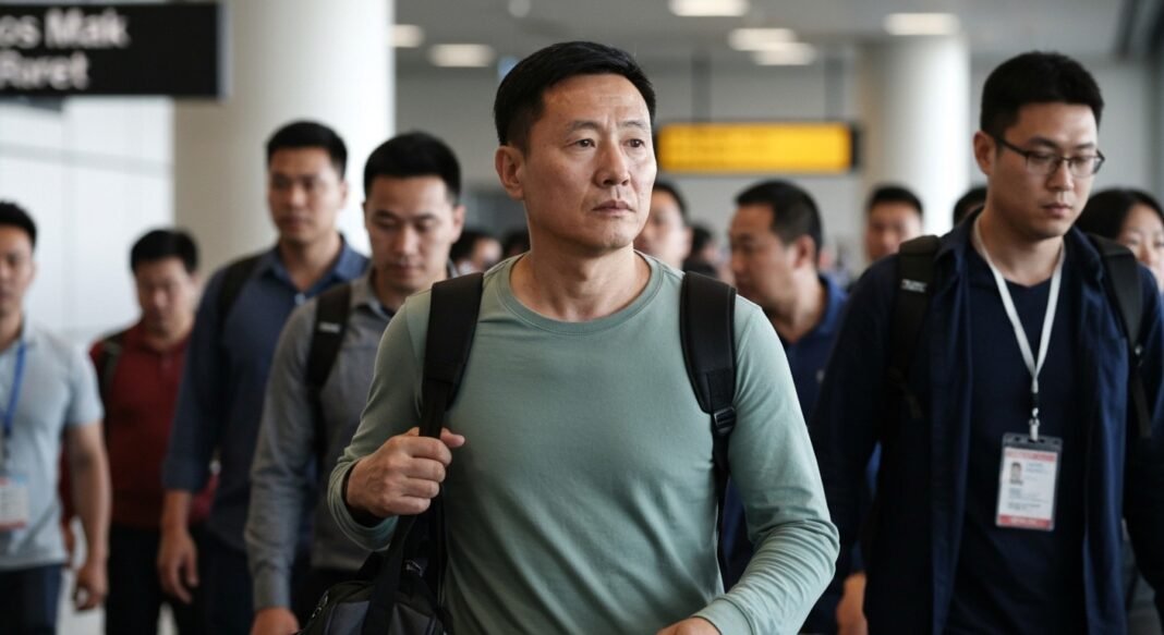 Pastor Ezra Jin, recém-libertado da China, chega ao aeroporto de Los Angeles