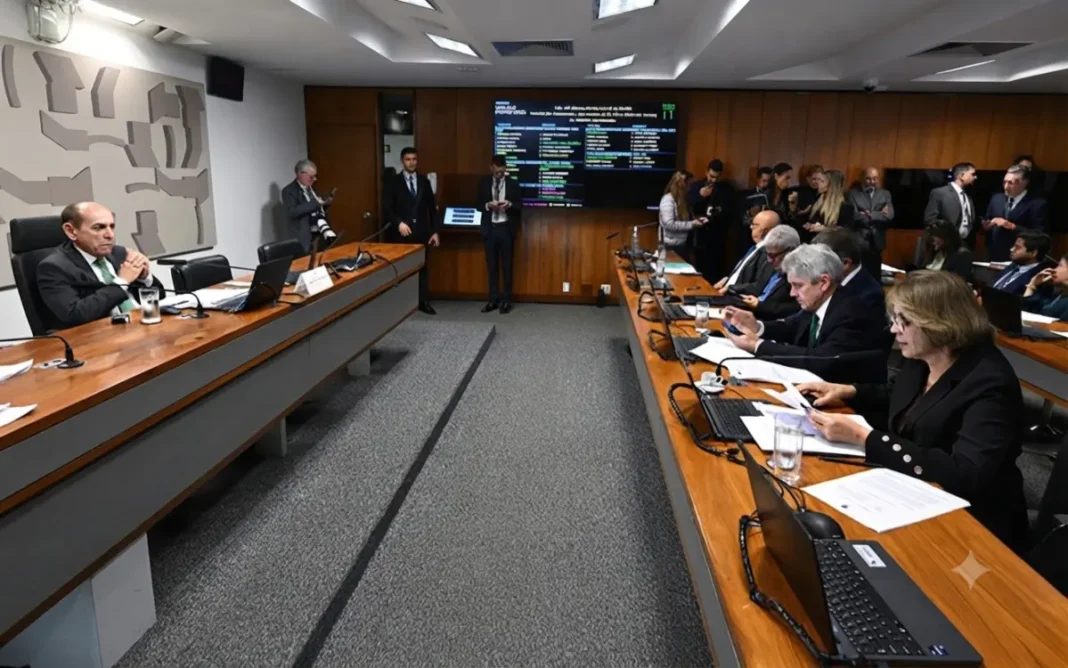 Prédio de igreja com símbolo de aprovação legislativa, representando a regularização de áreas ocupadas por templos religiosos.