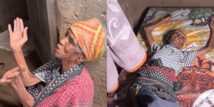 Viúva de 94 anos experimenta o conforto de um colchão pela primeira vez em sua vida no Malawi, doado por missão brasileira.