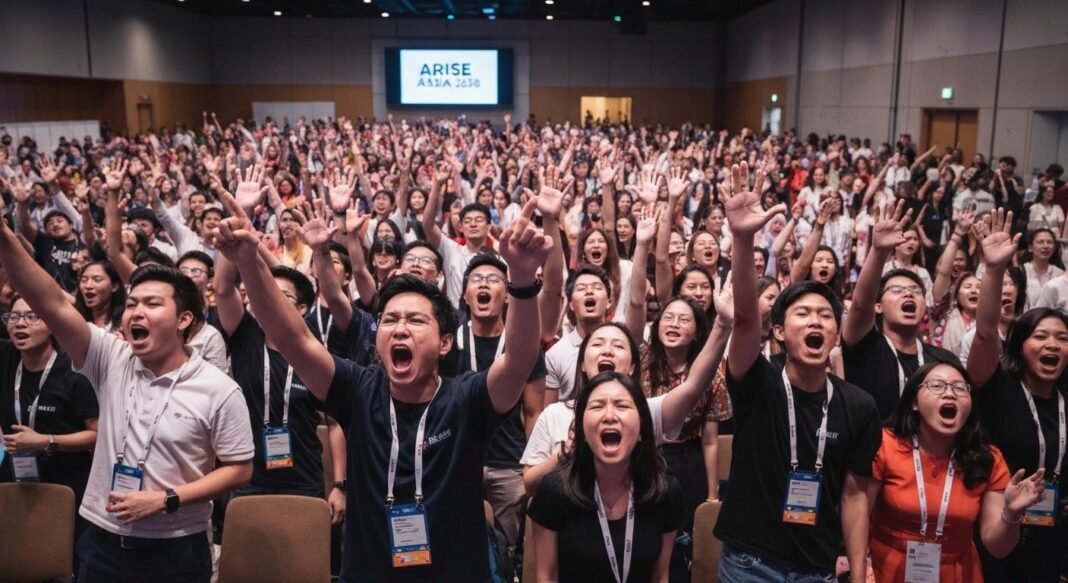 Jovens líderes se comprometem com missões transculturais no encerramento do Arise Asia 2026 em Manila.