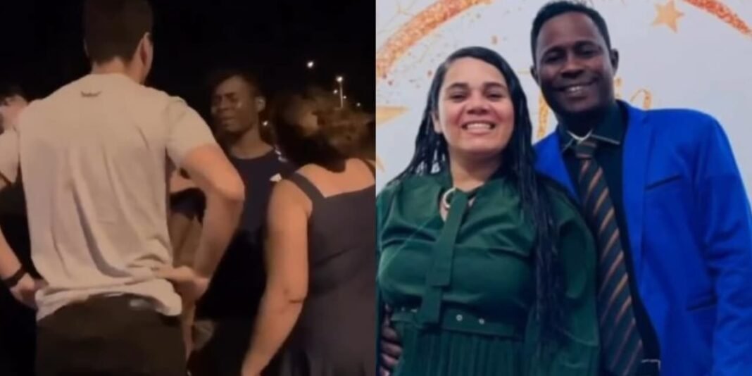 Evangelista abraça homem salvo de tentativa de suicídio, transmitindo esperança.