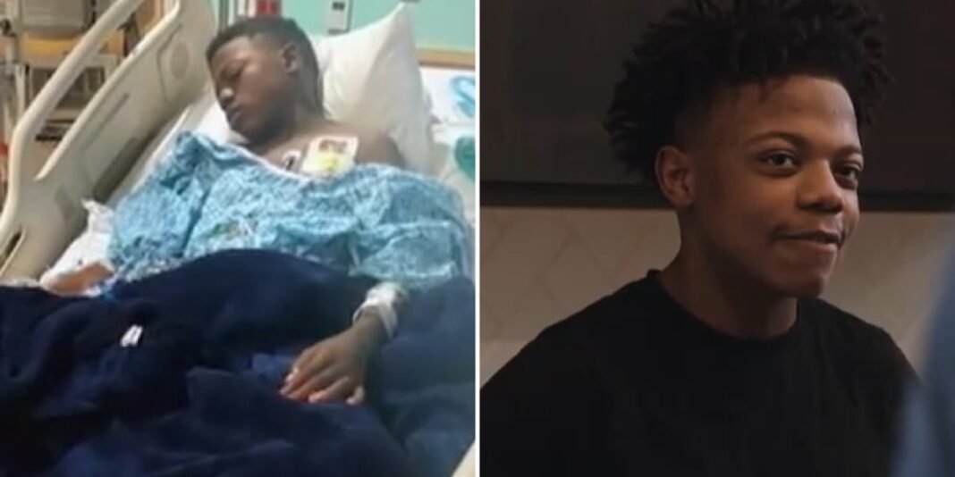 Adolescente abraça os pais após transplante de rim, expressando alívio e gratidão.