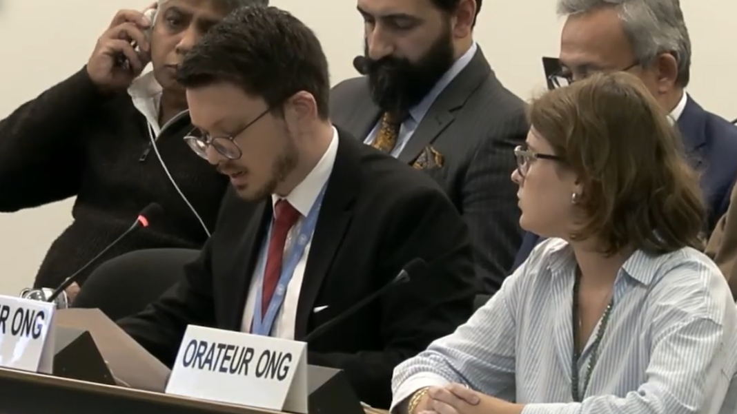 Representante da Aliança Evangélica Mundial discursando na ONU sobre a situação na Cisjordânia.