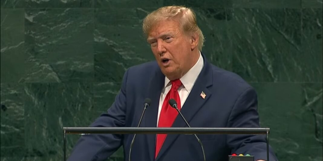 Donald Trump discursando na 81ª Assembleia Geral da ONU