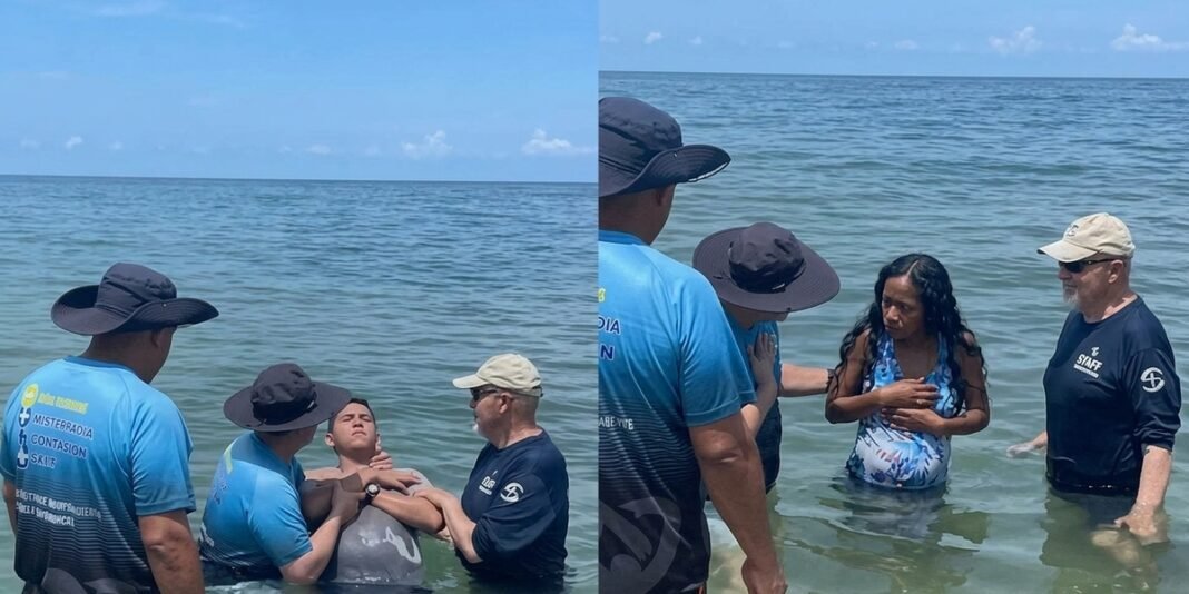 Batismos realizados em praia da Venezuela após ação missionária