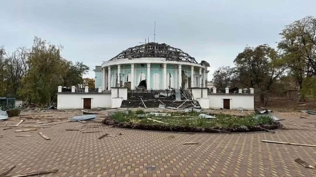 Edifício da igreja Good News destruído em Kramatorsk após ataque