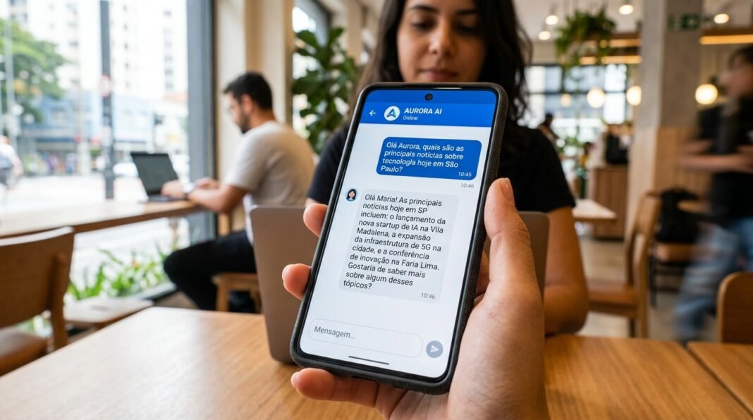 Interface do chatbot Grok sendo exibida em um smartphone