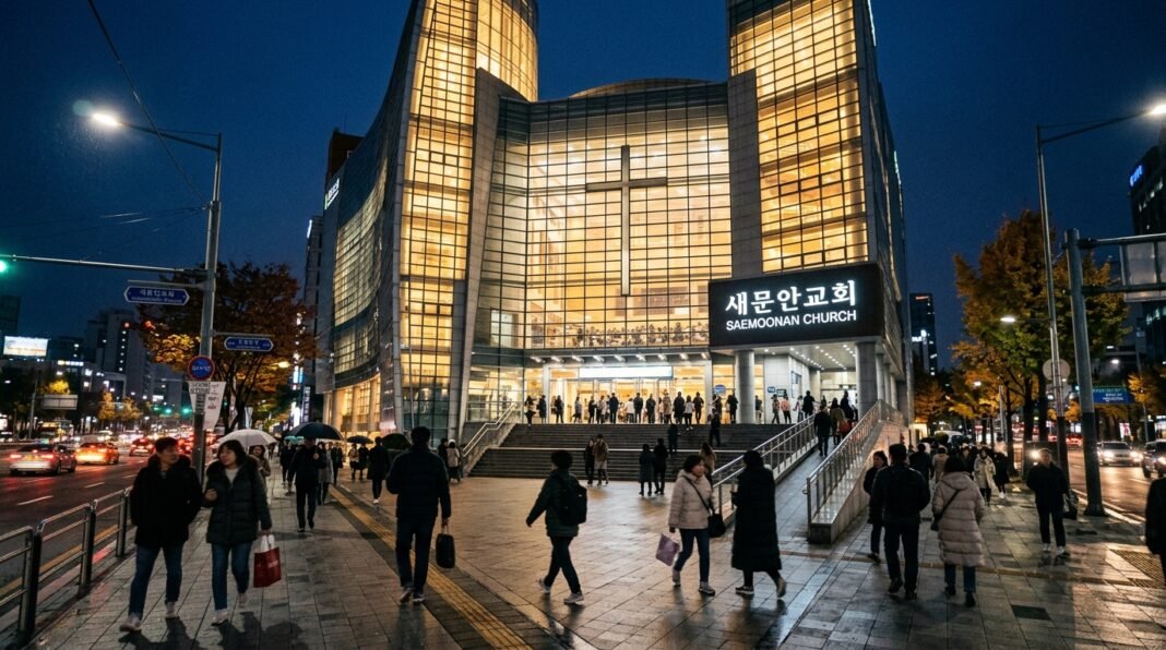 Fachada da Yoido Full Gospel Church em Seul, Coreia do Sul.