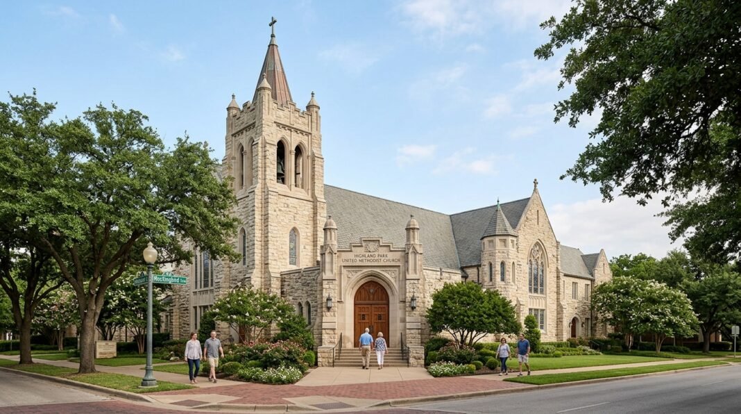 Fachada da Highland Park United Methodist Church em Dallas