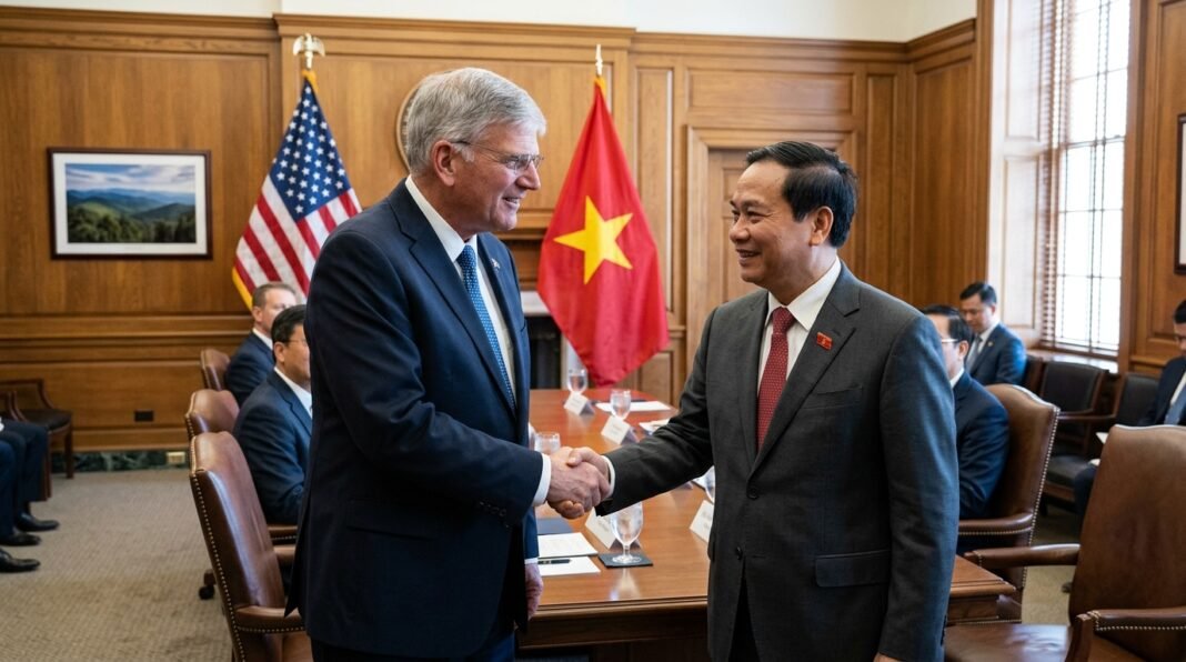 Franklin Graham se reunindo com ministro vietnamita