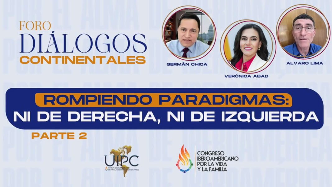 Participantes durante o painel de debates sobre fé e política no congresso ibero-americano.