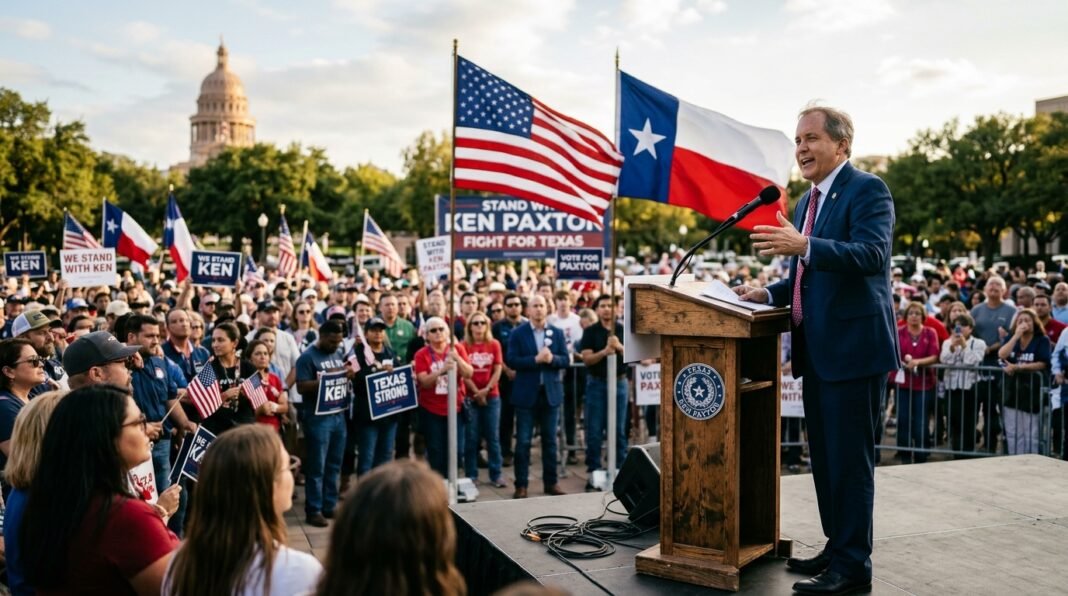 Ken Paxton durante evento de campanha no Texas