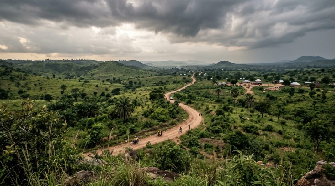 Cenário rural em Benue, Nigéria, local onde ocorreram os resgates.